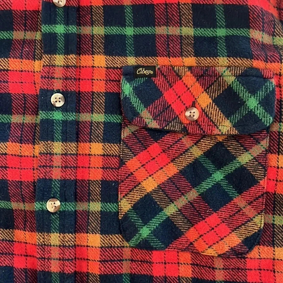 Obey Multicolor Button Down Flannel Shirt - Picture 5 of 5